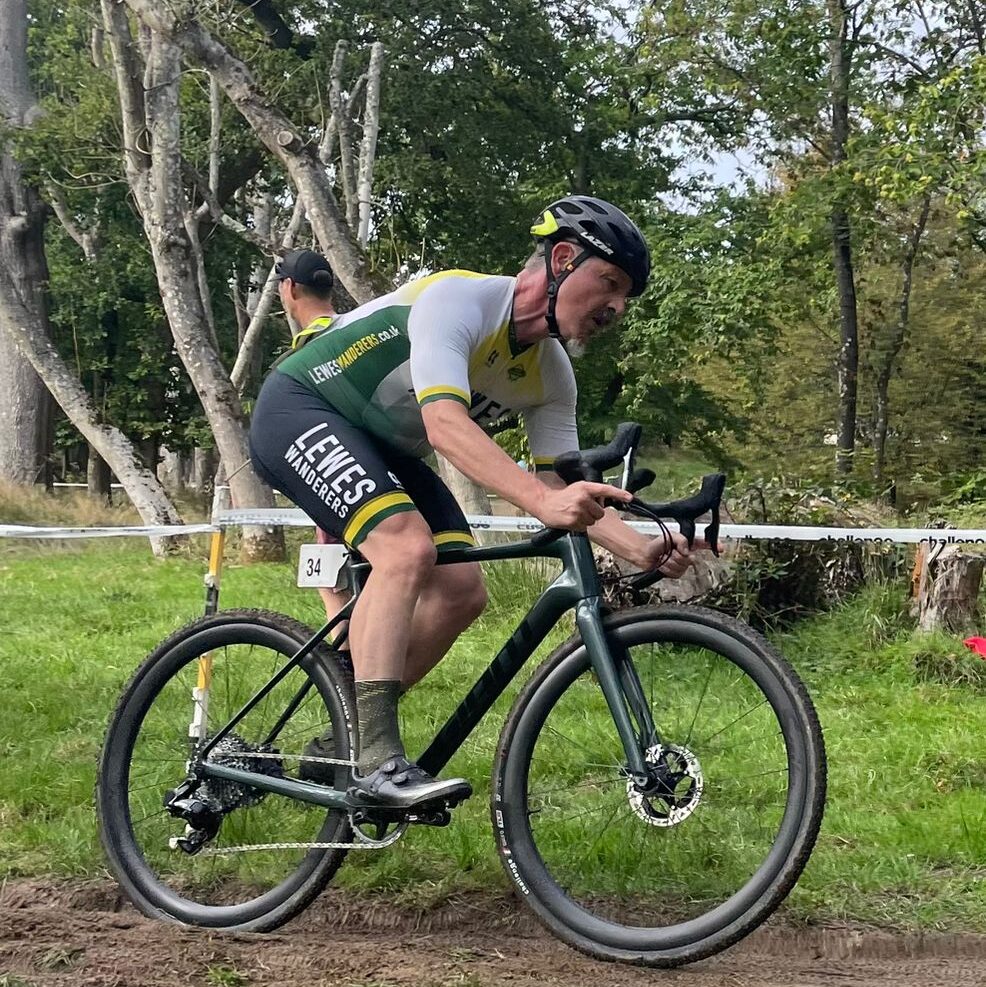 Cyclist on a cyclocross course