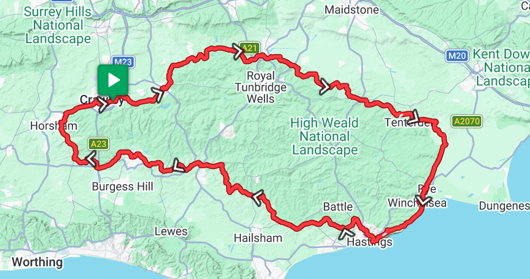 A map of the High Weald